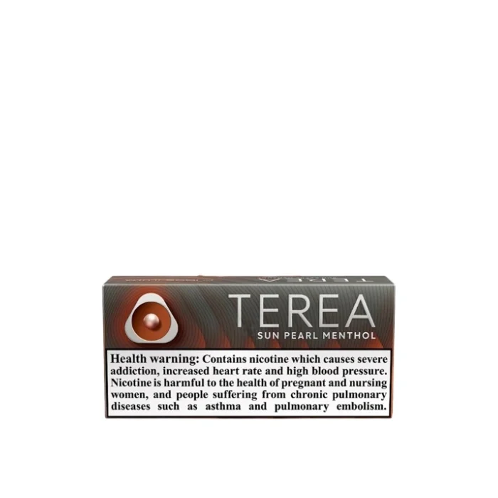 IQOS TEREA Sun Pearl Menthol Italy UAE IQOS TEREA Sun Pearl Menthol Italy heat-not-burn tobacco sticks pack and carton display