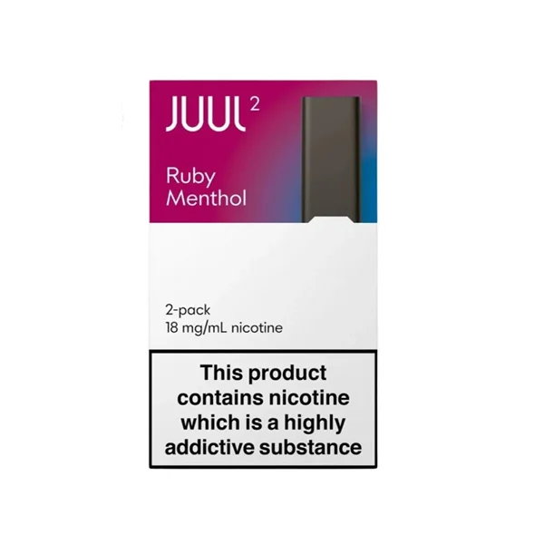 JUUL 2 Ruby Menthol Pods UK UAE JUUL 2 Ruby Menthol prefilled nicotine salt pods pack