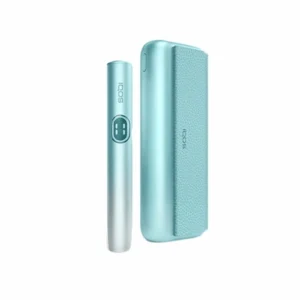 IQOS ILUMA i Prime Breeze Blue pocket charger and holder heat-not-burn device display