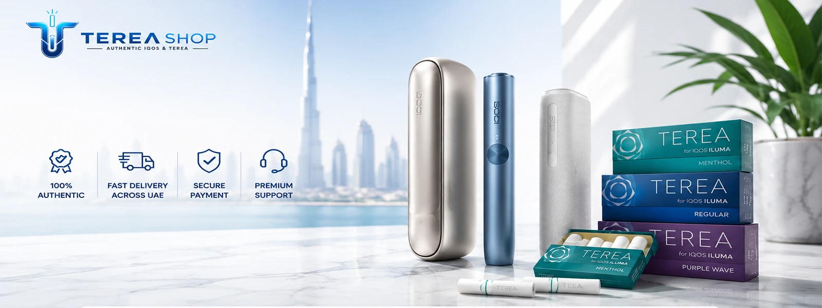 Authentic IQOS ILUMA devices and TEREA sticks at Terea Shop UAE with fast delivery across Dubai, Ajman, Sharjah, and the UAE.